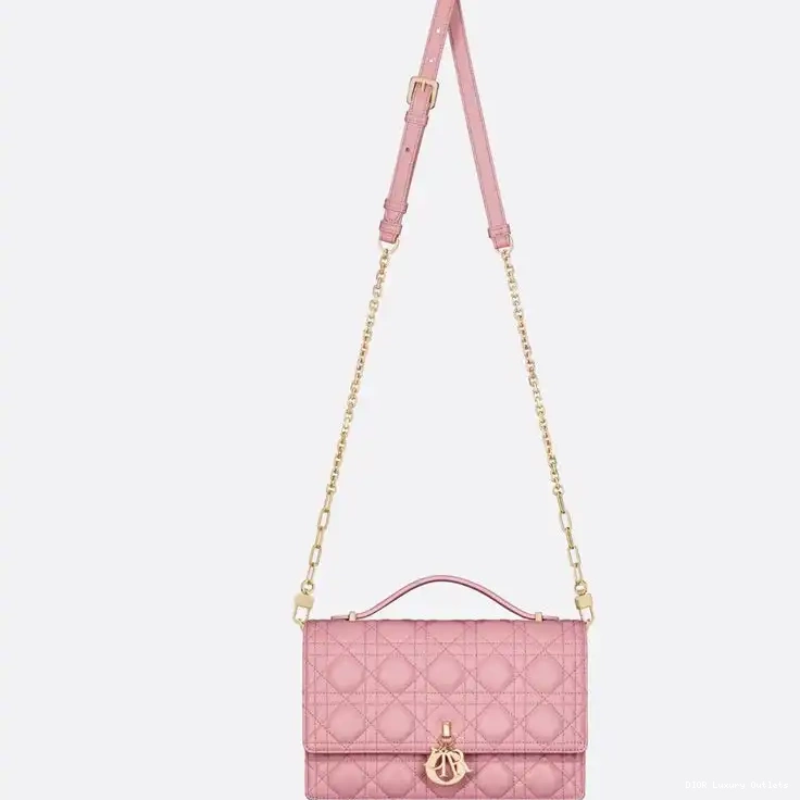 Cheap Bag Cannage Lambskin Dior Top Pink Small Miss Handle 0506 Luxury